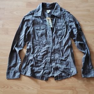 Brown long sleeve collar shirt